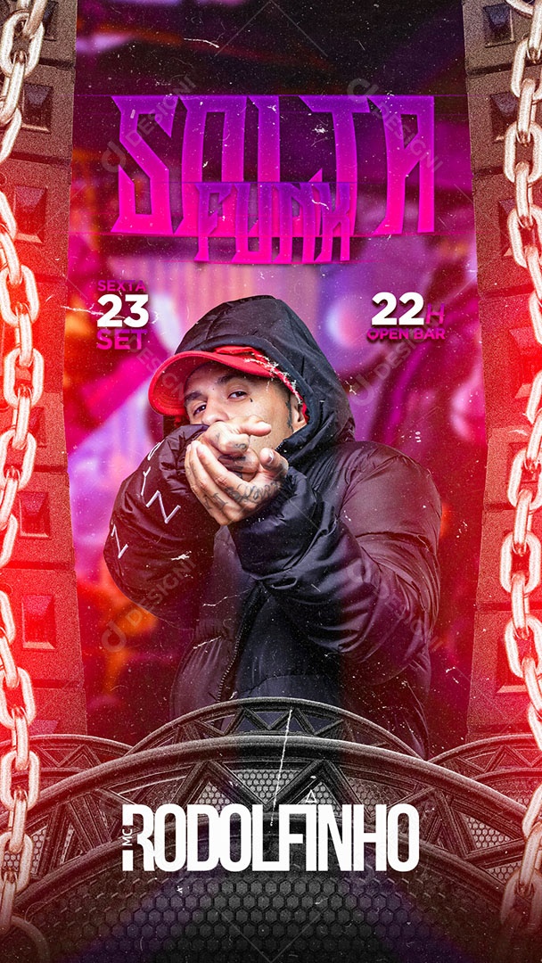 Flyer Show Mc Rodolfinho Story Social Media Editable PSD