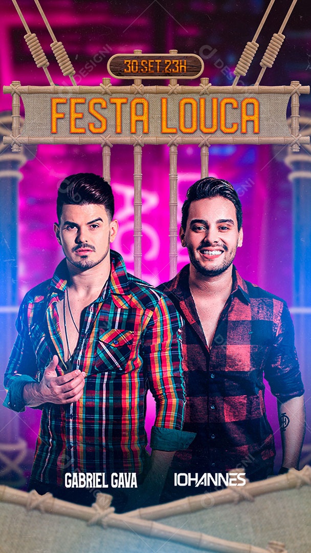 Flyer Show Gabriel Gava e Iohanes Story Social Media PSD Editável