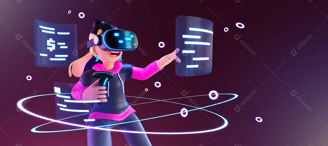 Personagem do Metaverso Elemento 3D para Composição PSD