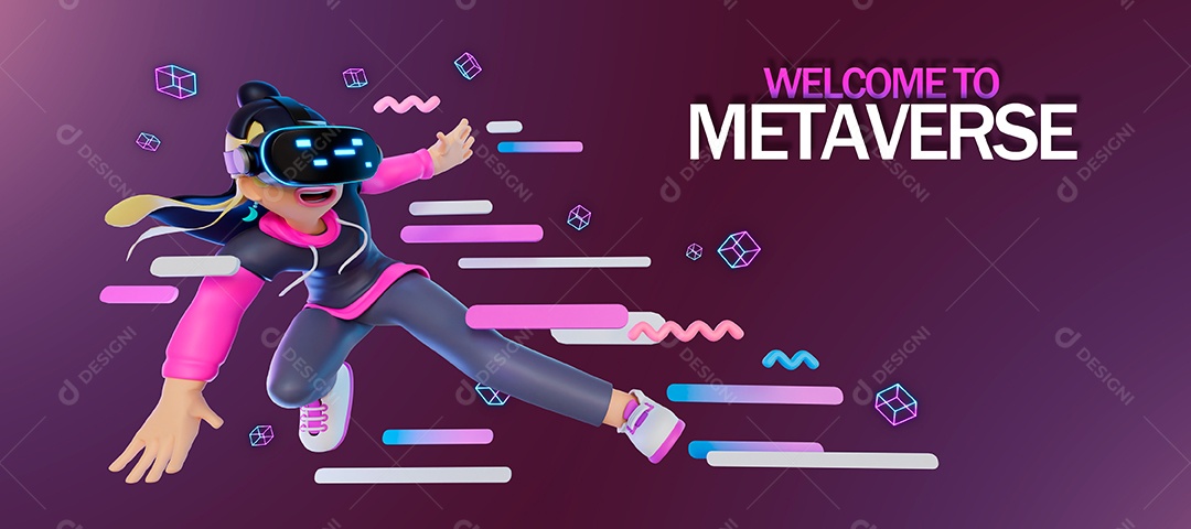 Personagem do Metaverso Elemento 3D para Composição PSD