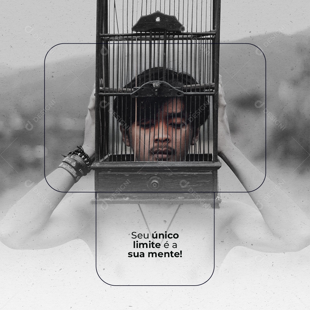 Social Media Frase Motivacional Seu Único Limite é sua Mente! PSD Editável