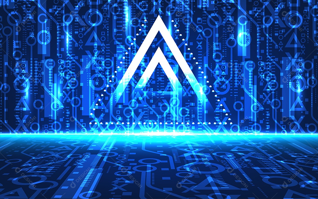 tecnologia digital abstrata de alta tecnologia e engenharia em colo azul