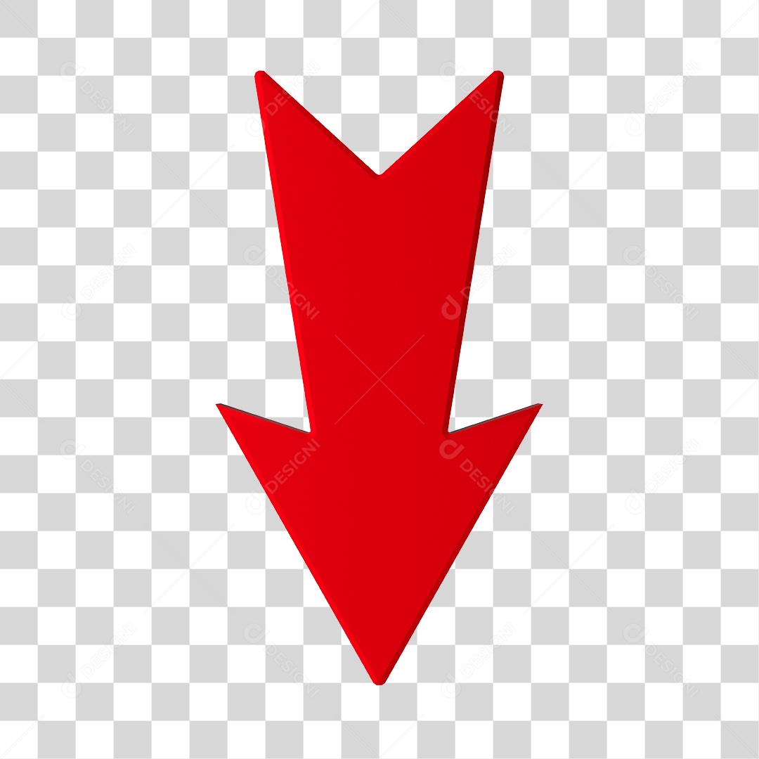 Seta Flecha Baixo PNG 3D Sem Fundo