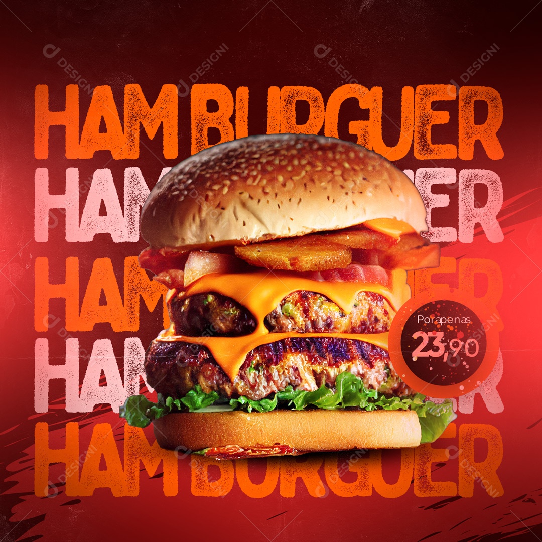 Social Media Hambúrgueria Hambúrguer PSD Editável