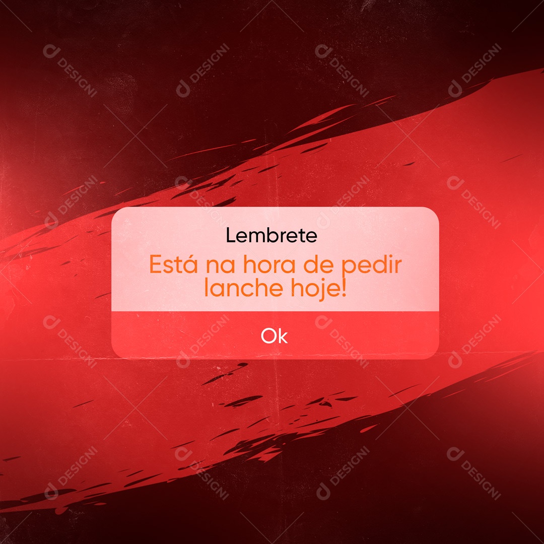 Social Media Lembrete Hamburgueria PSD Editável