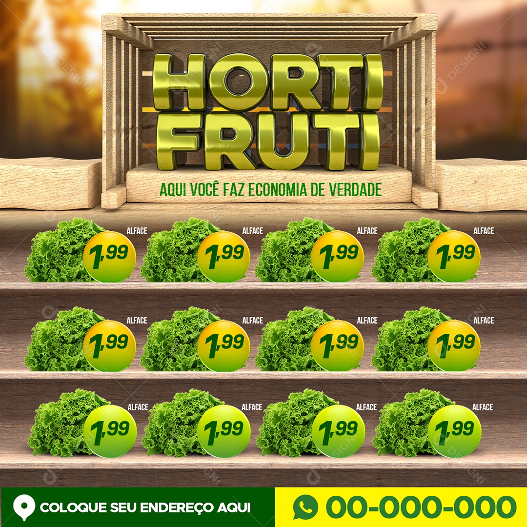 Encarte Hortifruti Aqui Faz Economia De Verdade Social Media PSD Editável