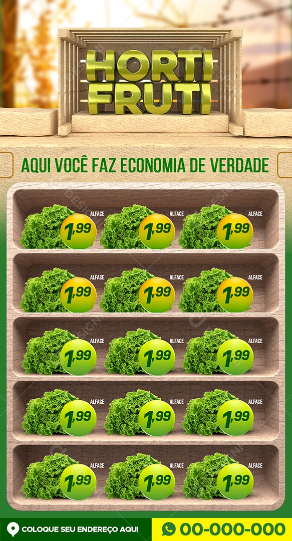 Encarte Hortifruti Aqui Faz Economia De Verdade Social Media PSD Editável