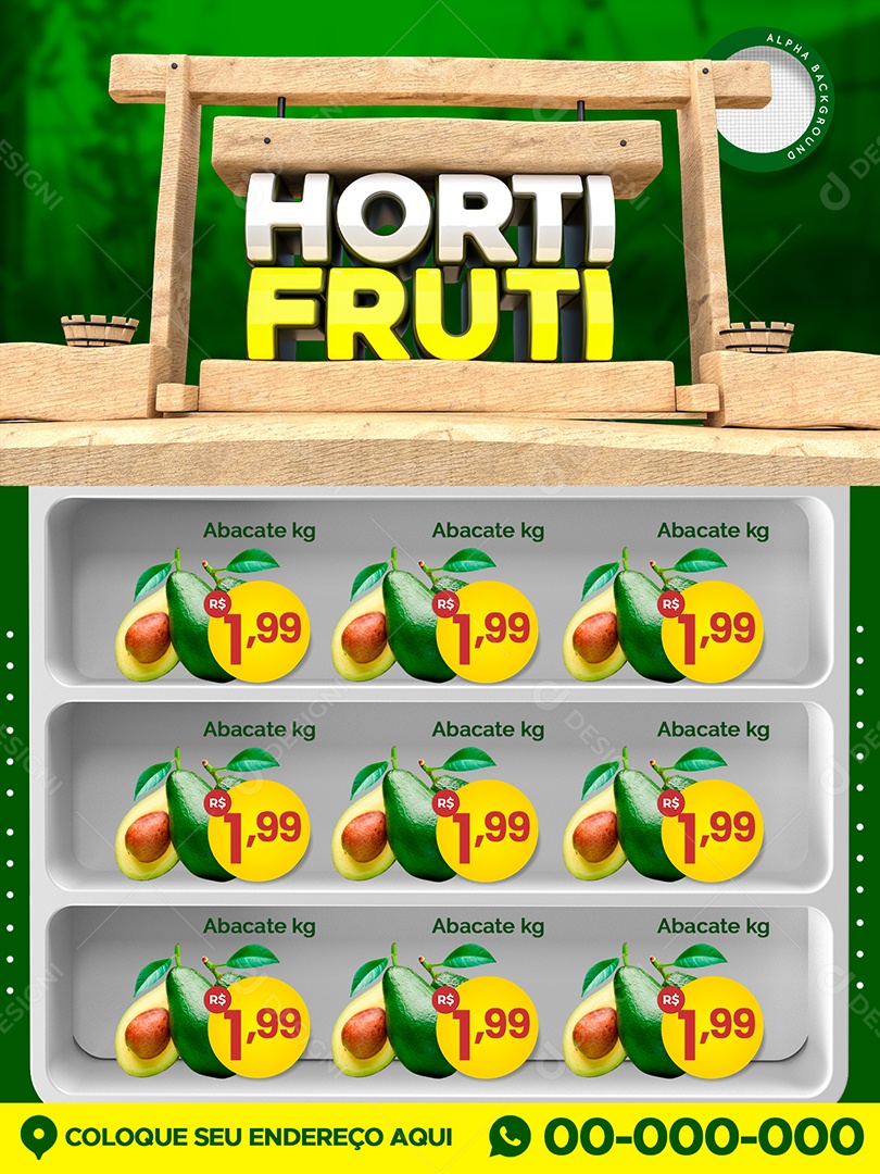 Encarte Hortifruti Aqui Faz Economia De Verdade Social Media PSD Editável