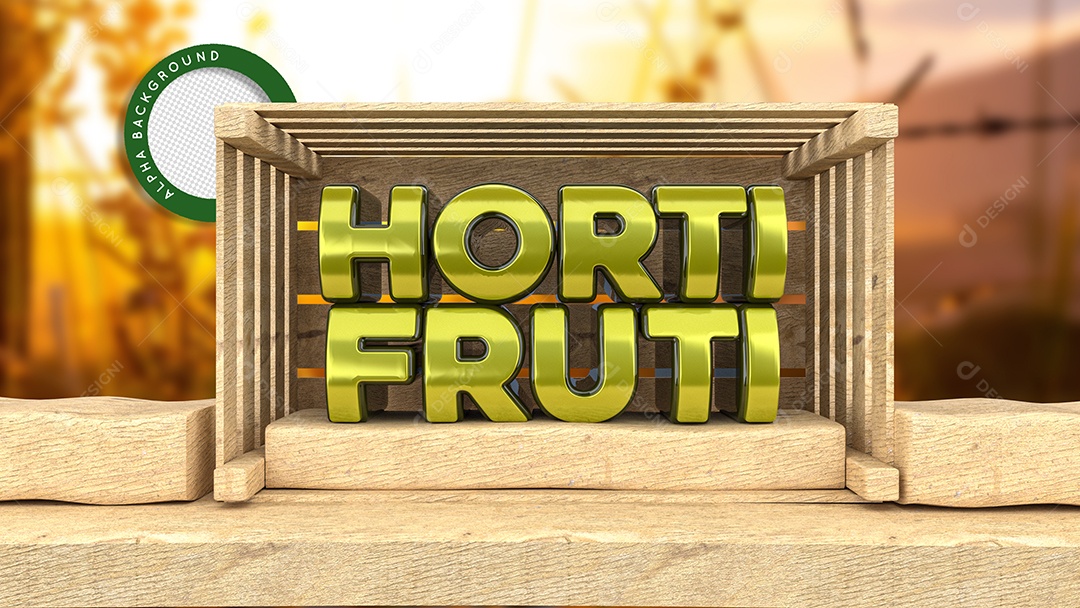 Selo 3D Para Composição Hortifruti Promoções em Verduras PSD