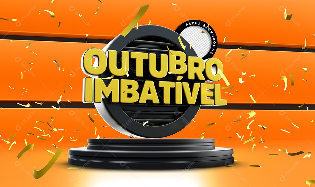 Selo 3D Para Composição Outubro Imbatível Promoções PSD