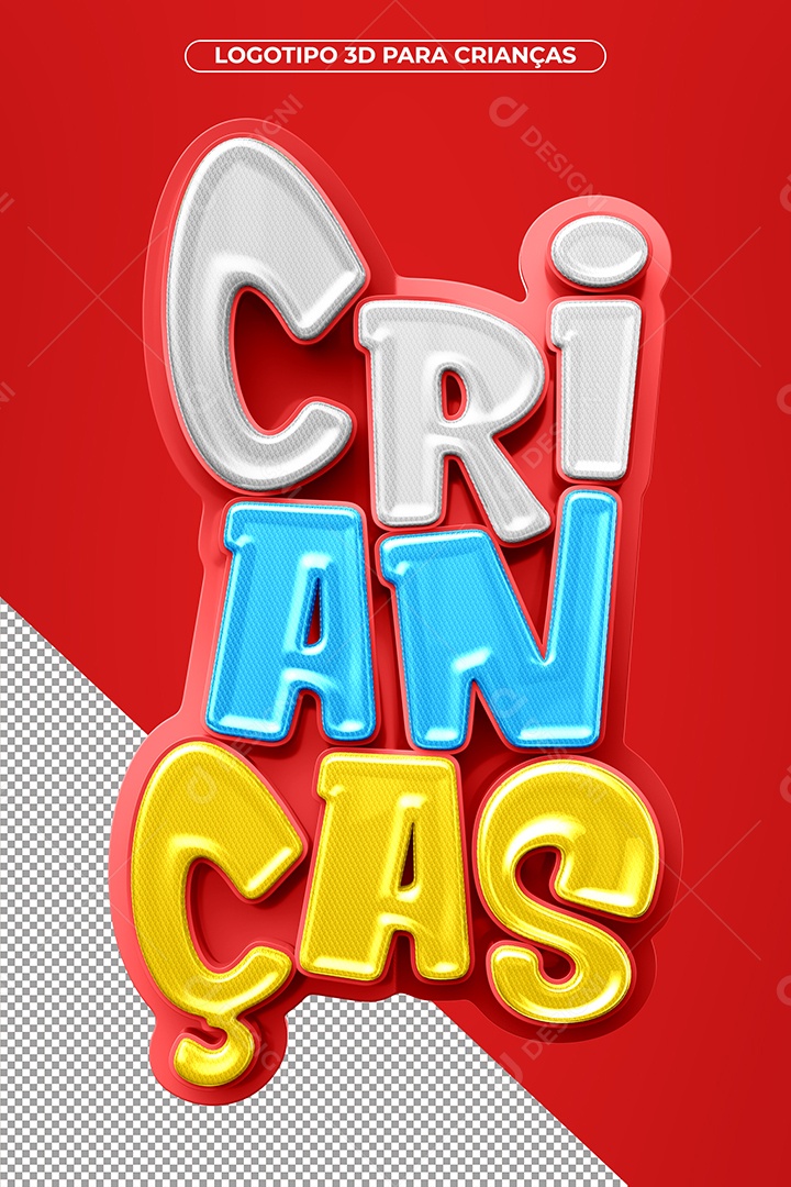 Crianças Selo 3D Vermelho para Composição PSD