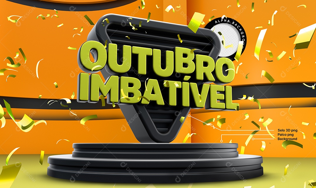 Selo 3D Para Composição Outubro Imbatível Promoções PSD
