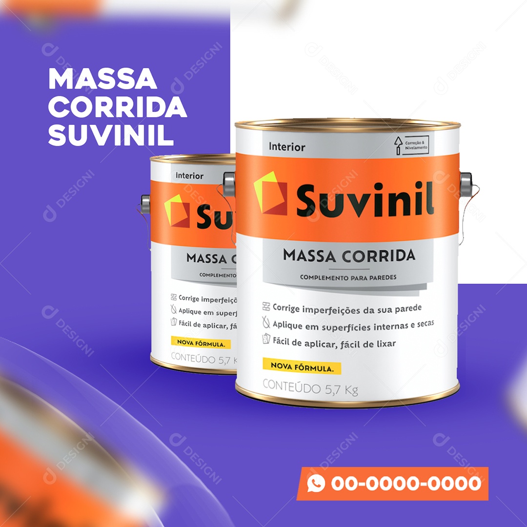 Massa Corrida Suvinil A Melhor Para Sua Obra Social Media PSD Editável
