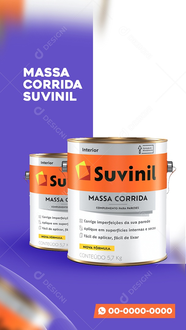 Massa Corrida Suvinil A Melhor Para Sua Obra Social Media PSD Editável