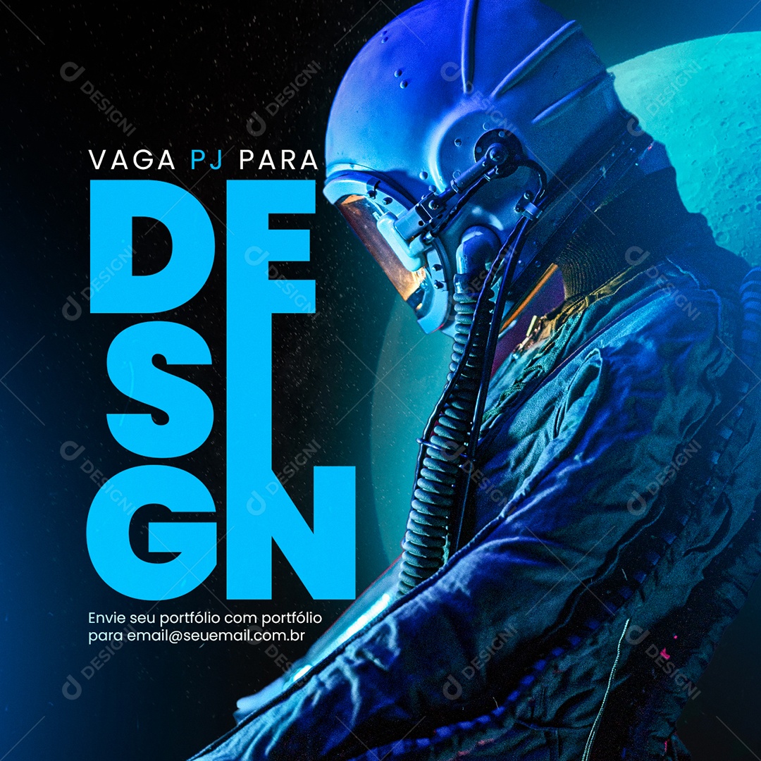 Vaga PJ para Design Empregos Social Media PSD Editável