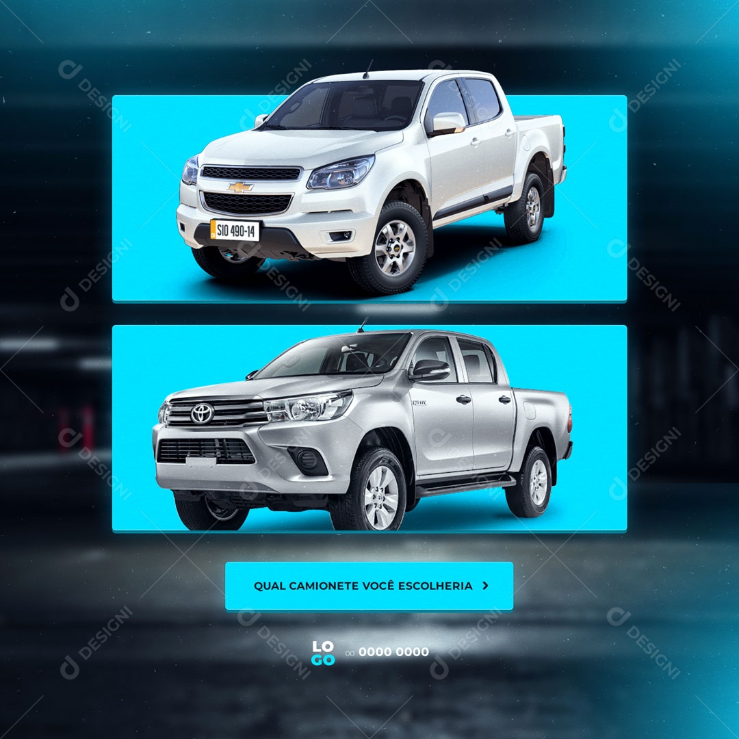 Social Media Concessionária Qual Camionete Você Escolheria? PSD Editável