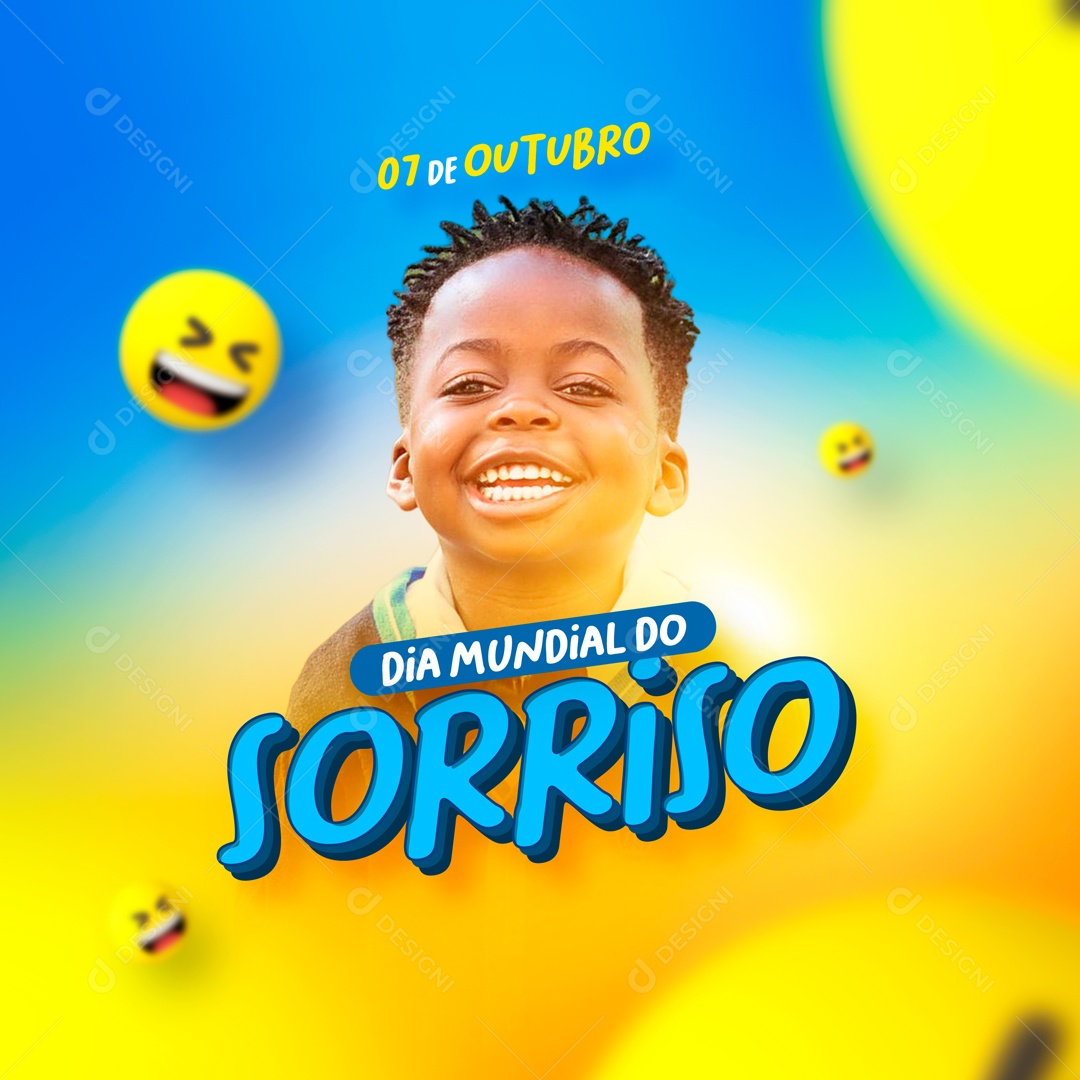 Dia Mundial do Sorriso 7 de Outubro Social Media PSD Editável