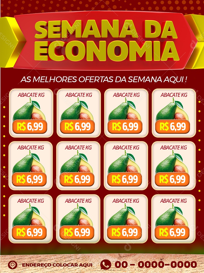 As Melhores Ofertas Encarte Semana da Economia Supermercado Social Media PSD Editável