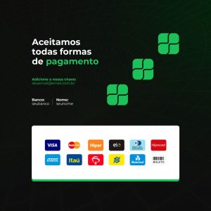 Aceitamos Todas as Formas de Pagamento Pix Social Media PSD Editável