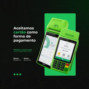 Social Media Aceitamos Cartão como Forma de Pagamento Pix PSD Editável
