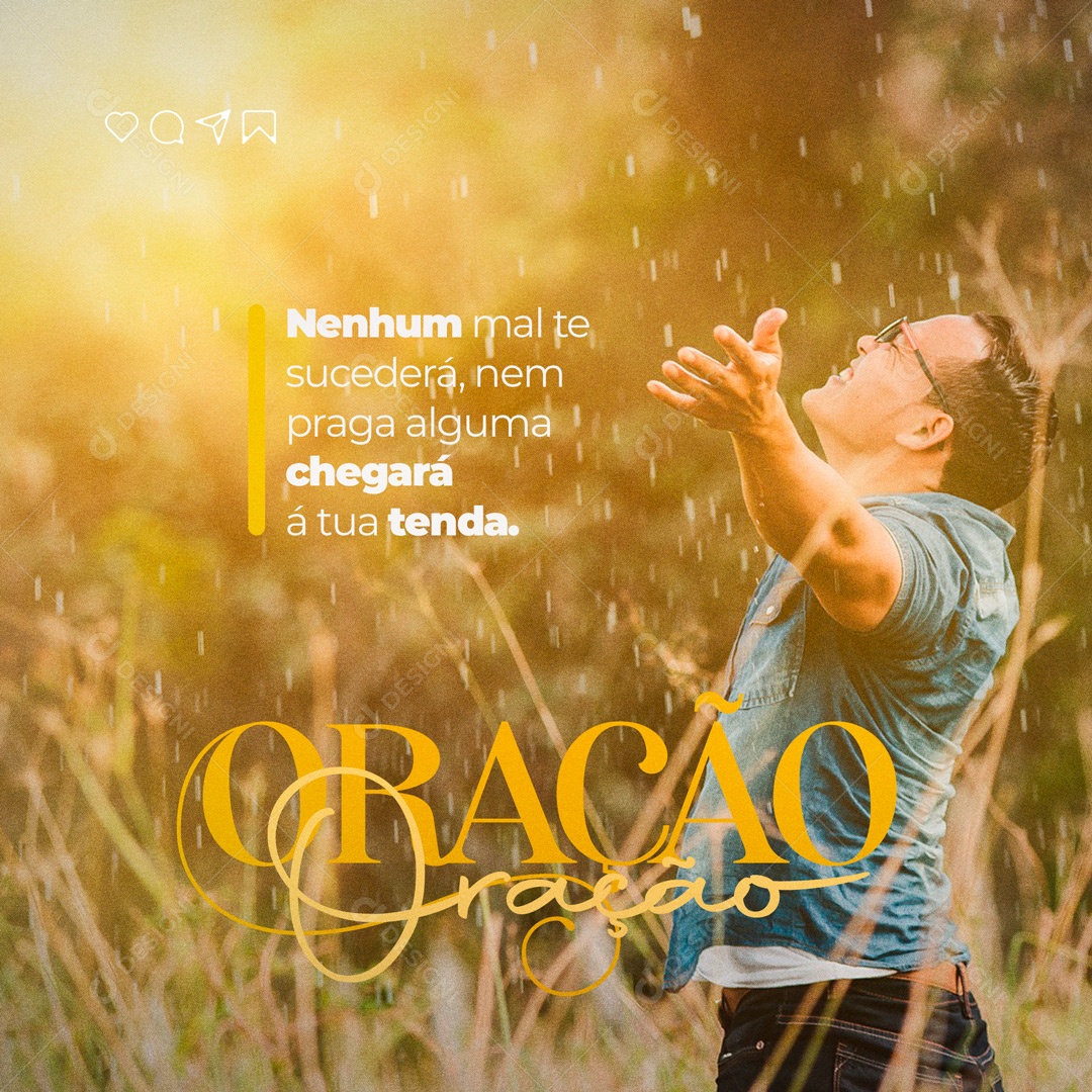 Social Media Gospel Oração PSD Editável