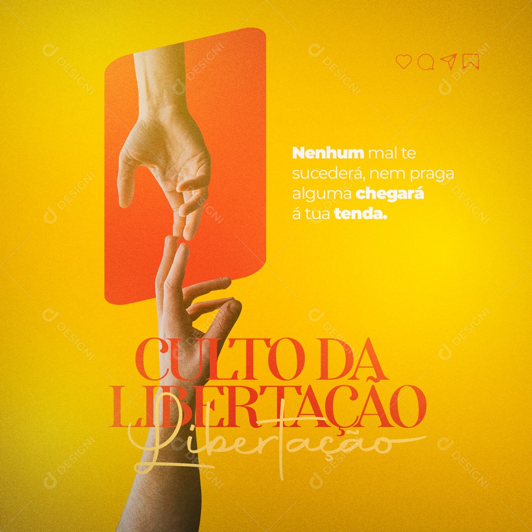 Social Media Gospel Culto da Libertação PSD Editável