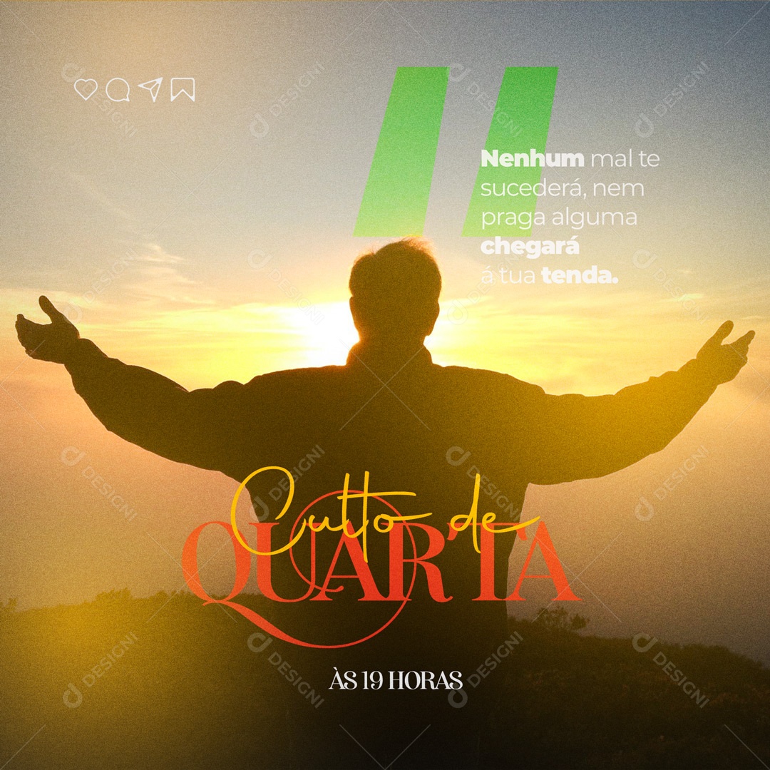 Social Media Gospel Culto de Quarta PSD Editável