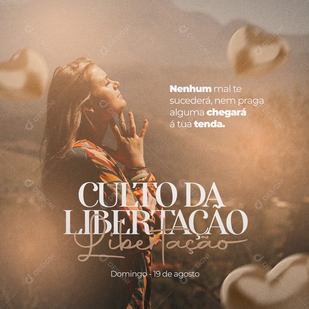 Domingo Culto da Libertação Gospel Social Media PSD Editável