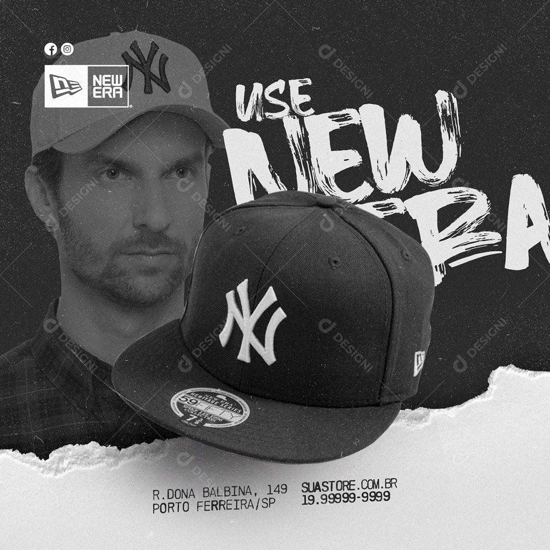 Use New Era Loja de Boné Social Media PSD Editável