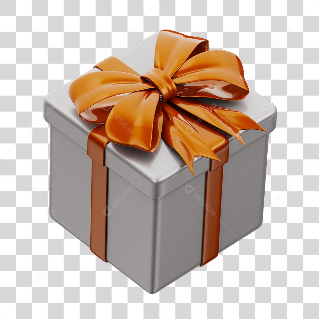 Caixa de Presente Branca Com Laço PNG Transparente