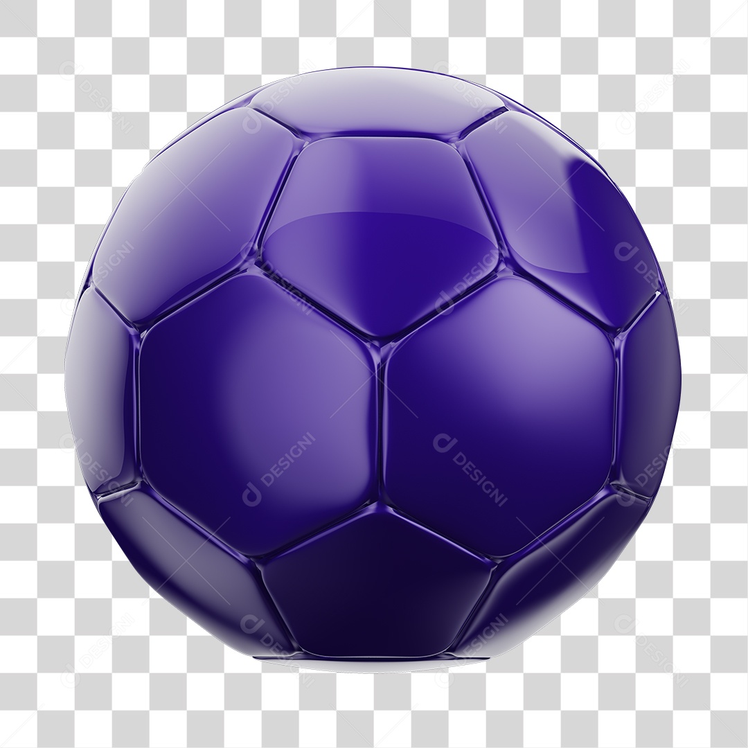 Bola de Futebol 3D Roxa PNG Transparente
