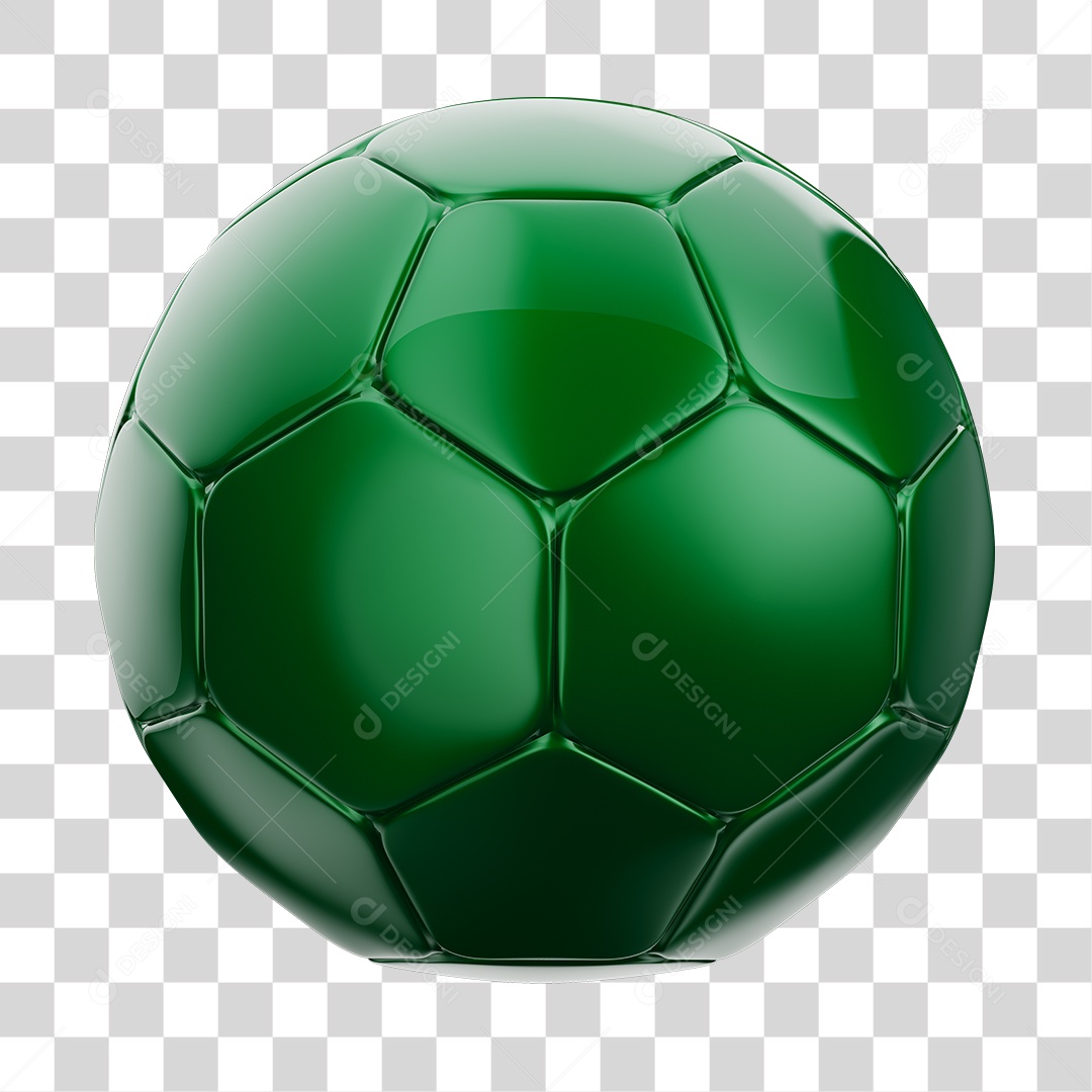Bola de Futebol 3D Verde PNG Transparente