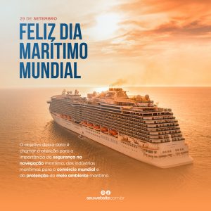 Feliz Dia Marítimo Mundial 29 de Setembro Social Media PSD Editável