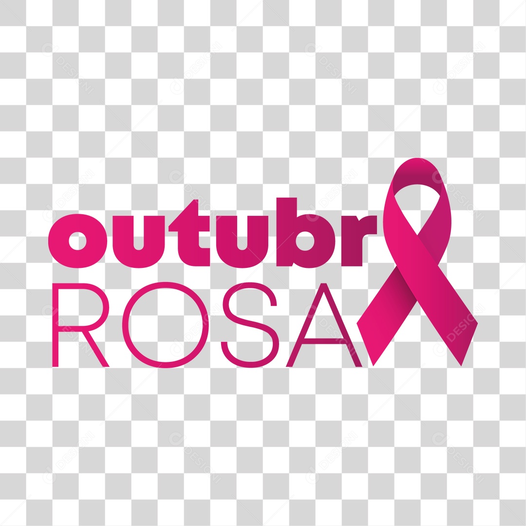 Lettering Outubro Rosa EPS + PNG