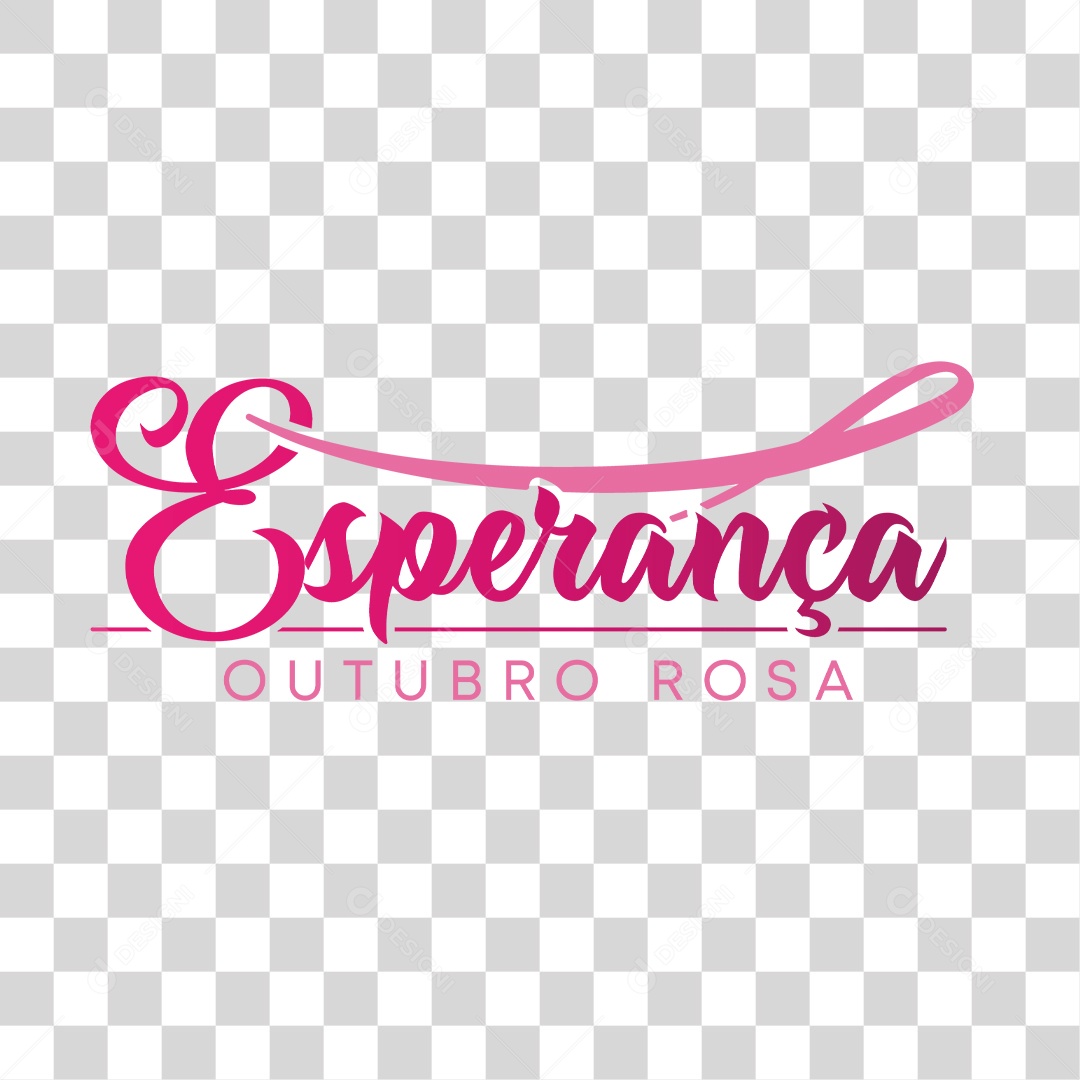 Lettering Esperança Outubro Rosa EPS + PNG