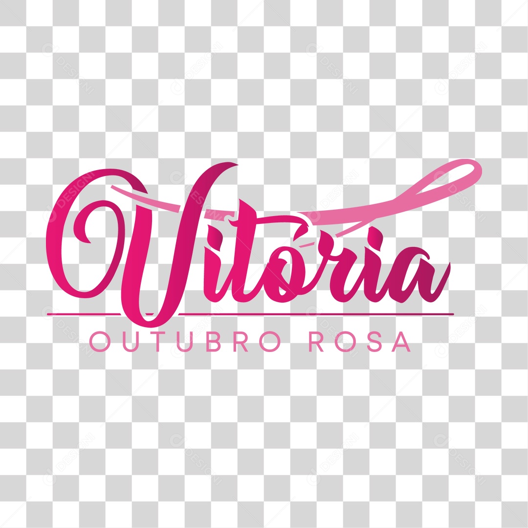 Lettering Vitória Outubro Rosa EPS + PNG