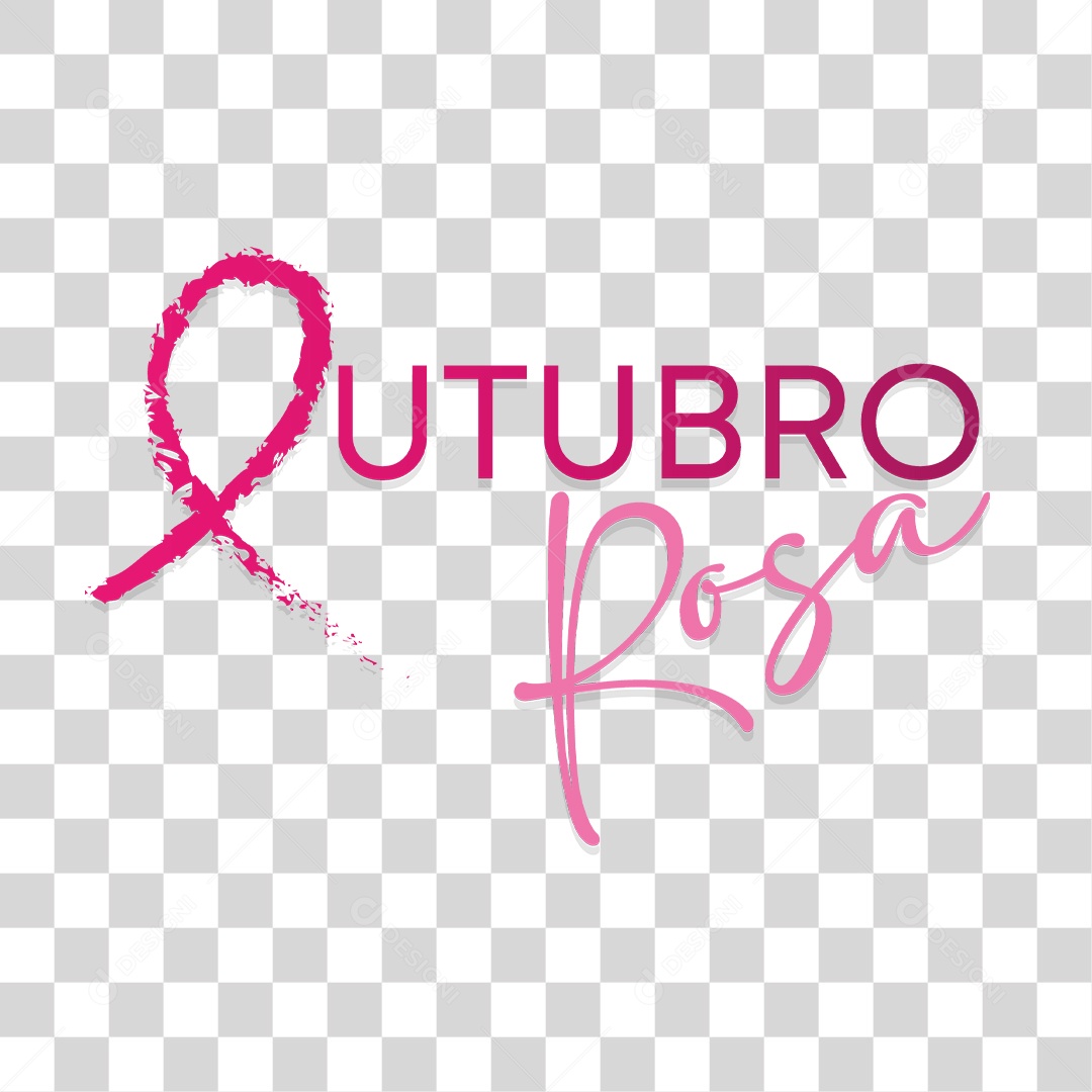 Lettering Outubro Rosa EPS + PNG