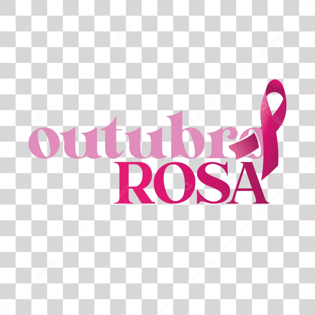 Lettering Outubro Rosa EPS + PNG