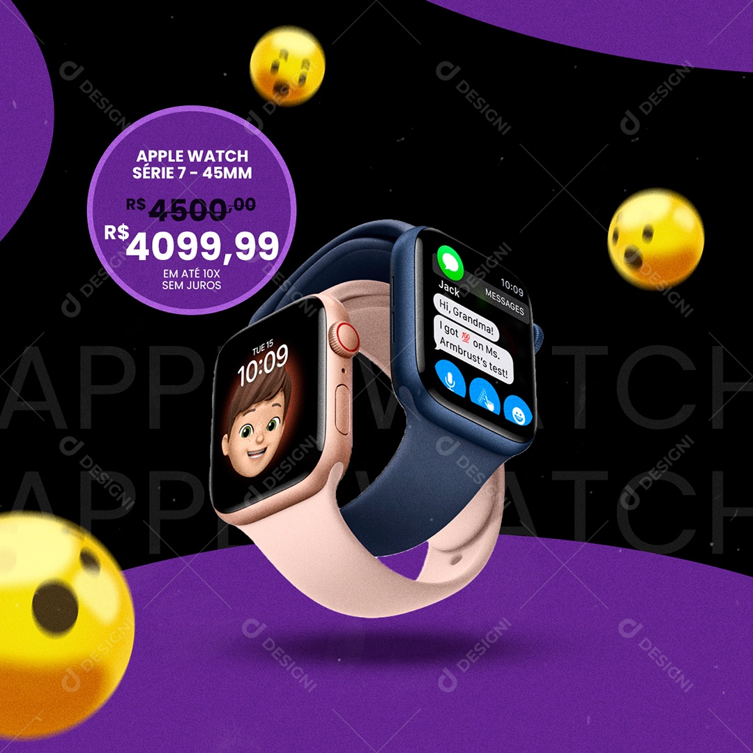 Apple Watch Série 7 Loja De Eletrônico Social Media PSD Editável