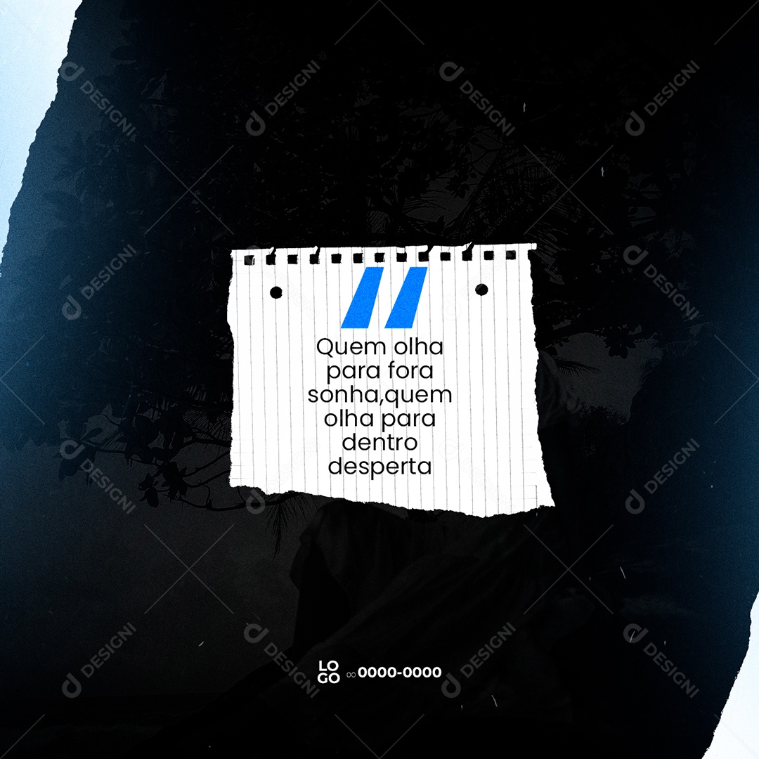 Quem olha para fora Sonha Frase Motivacional Social Media PSD Editável