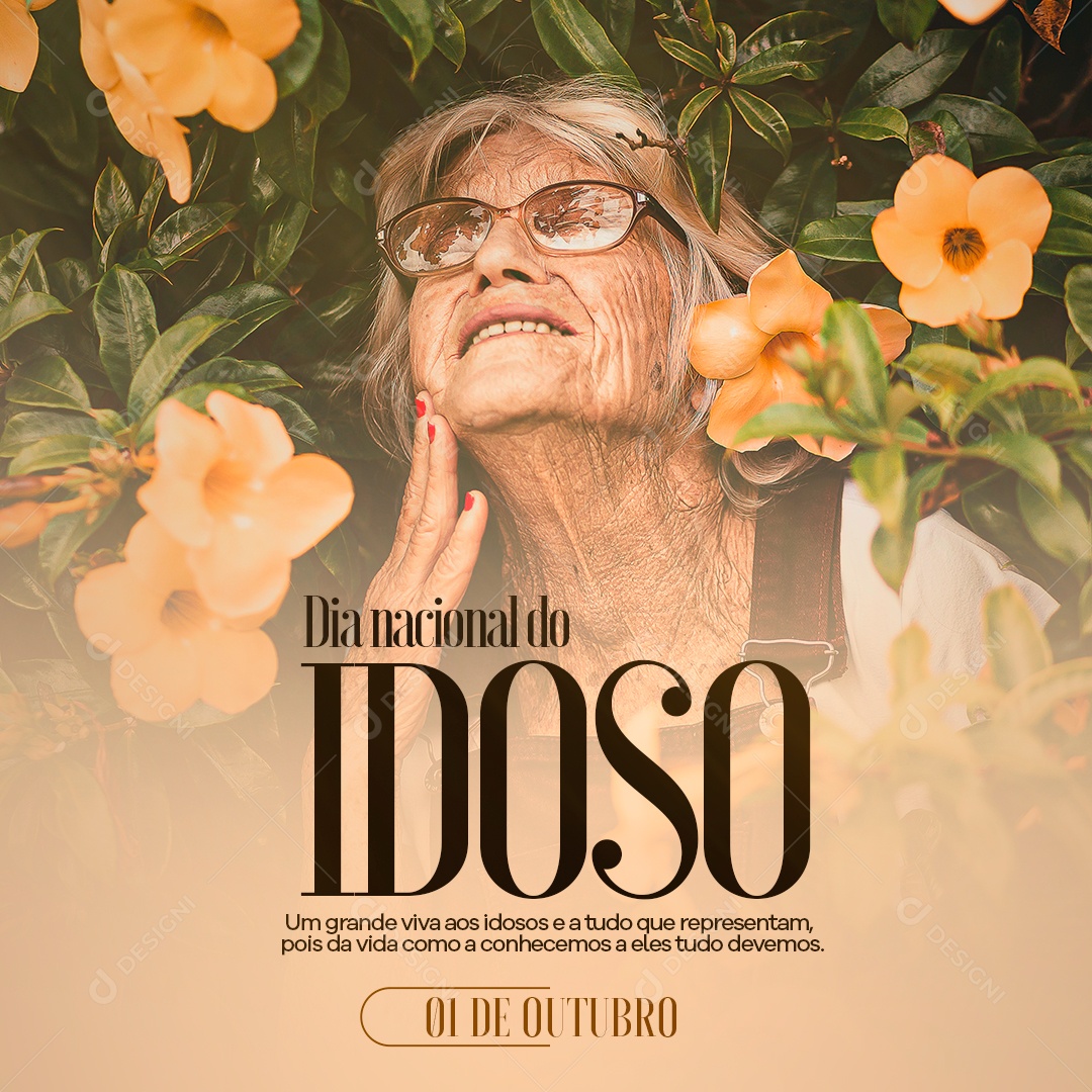 Um grande viva aos idosos e tudo Dia Nacional do Idoso Social Media PSD Editável