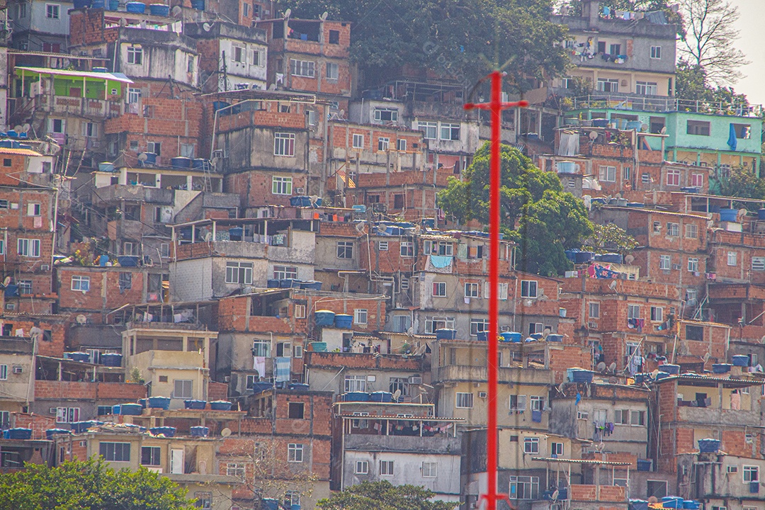 Favela do Cantagalo no bairro de Ipanema do Rio de Janeiro Brasil.