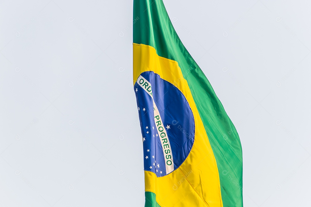 Bandeira brasileira ao ar livre no Rio de Janeiro Brasil.