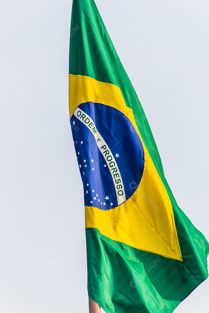Bandeira brasileira ao ar livre no Rio de Janeiro Brasil.