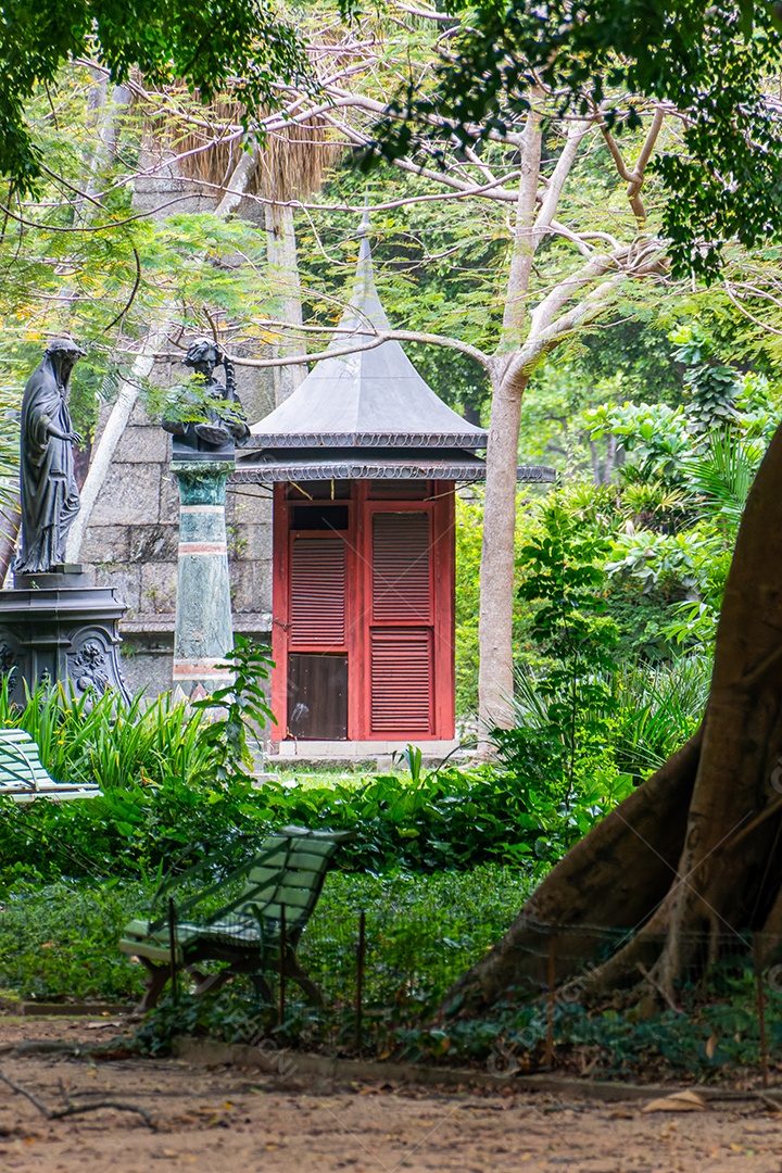 Vista do passeio público no centro do Rio de Janeiro Brasil.