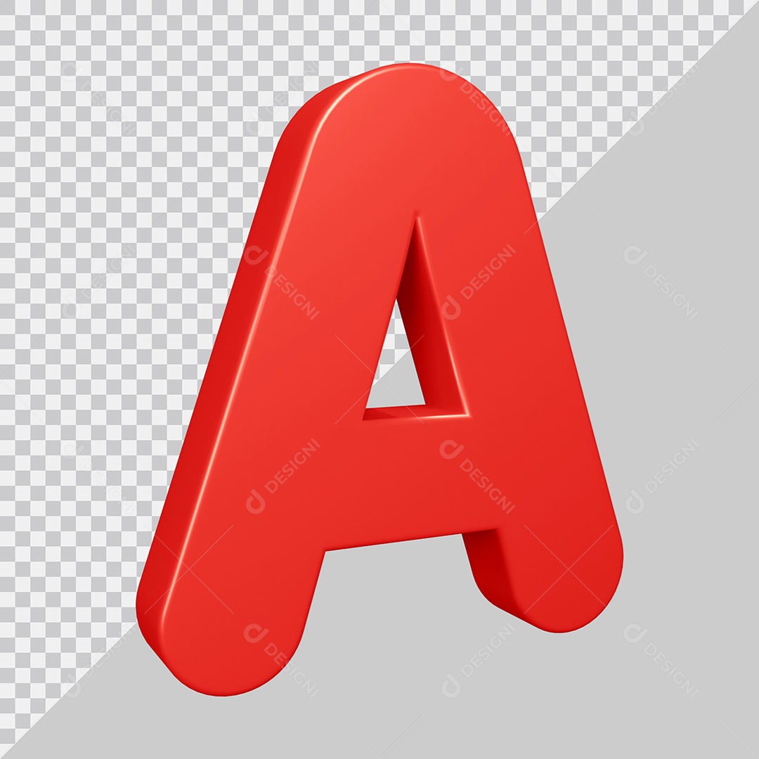 Elemento 3D Para Composição Letra A Vermelha PSD