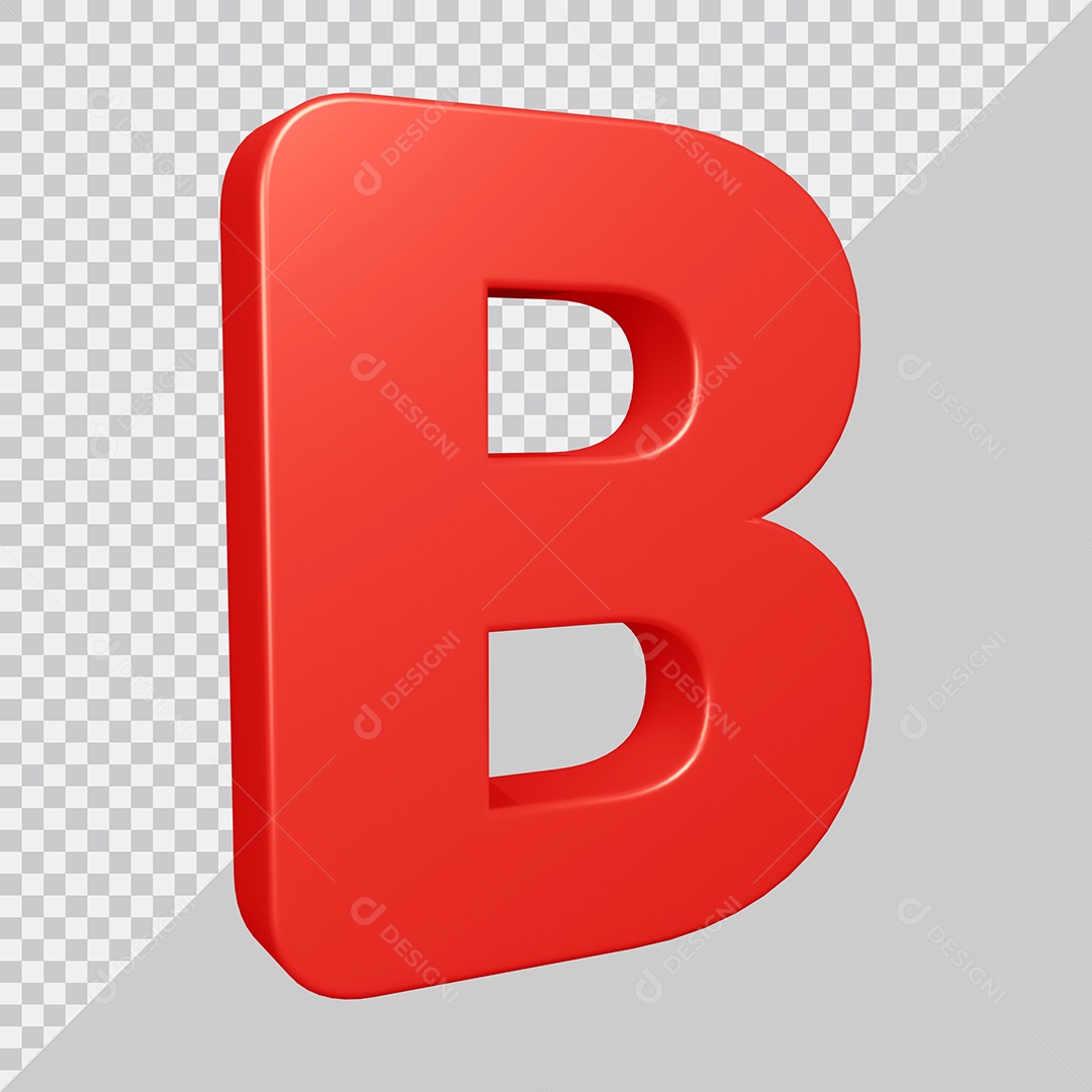 Elemento 3D Para Composição Letra B Vermelha PSD