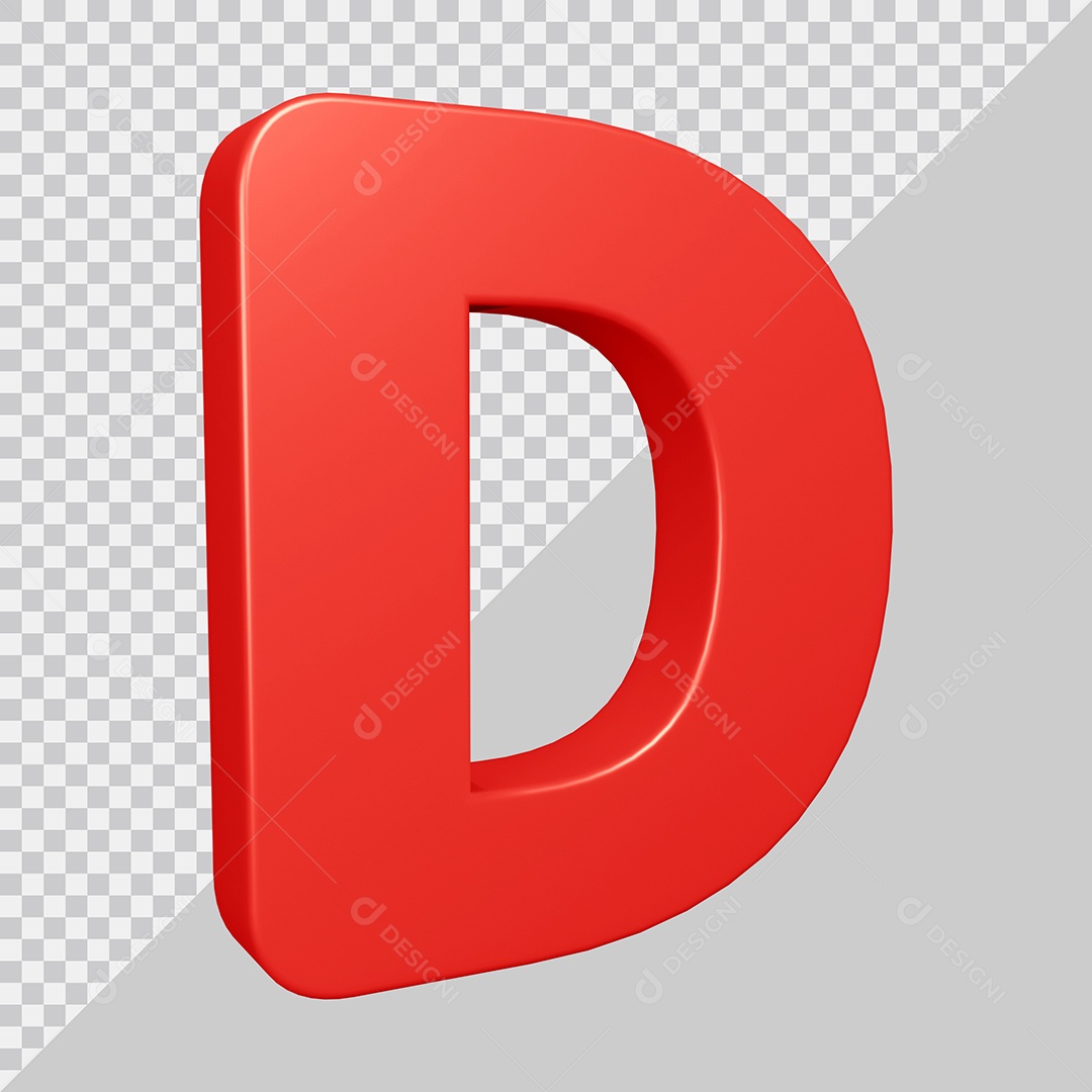 Elemento 3D Para Composição Letra D Vermelha PSD