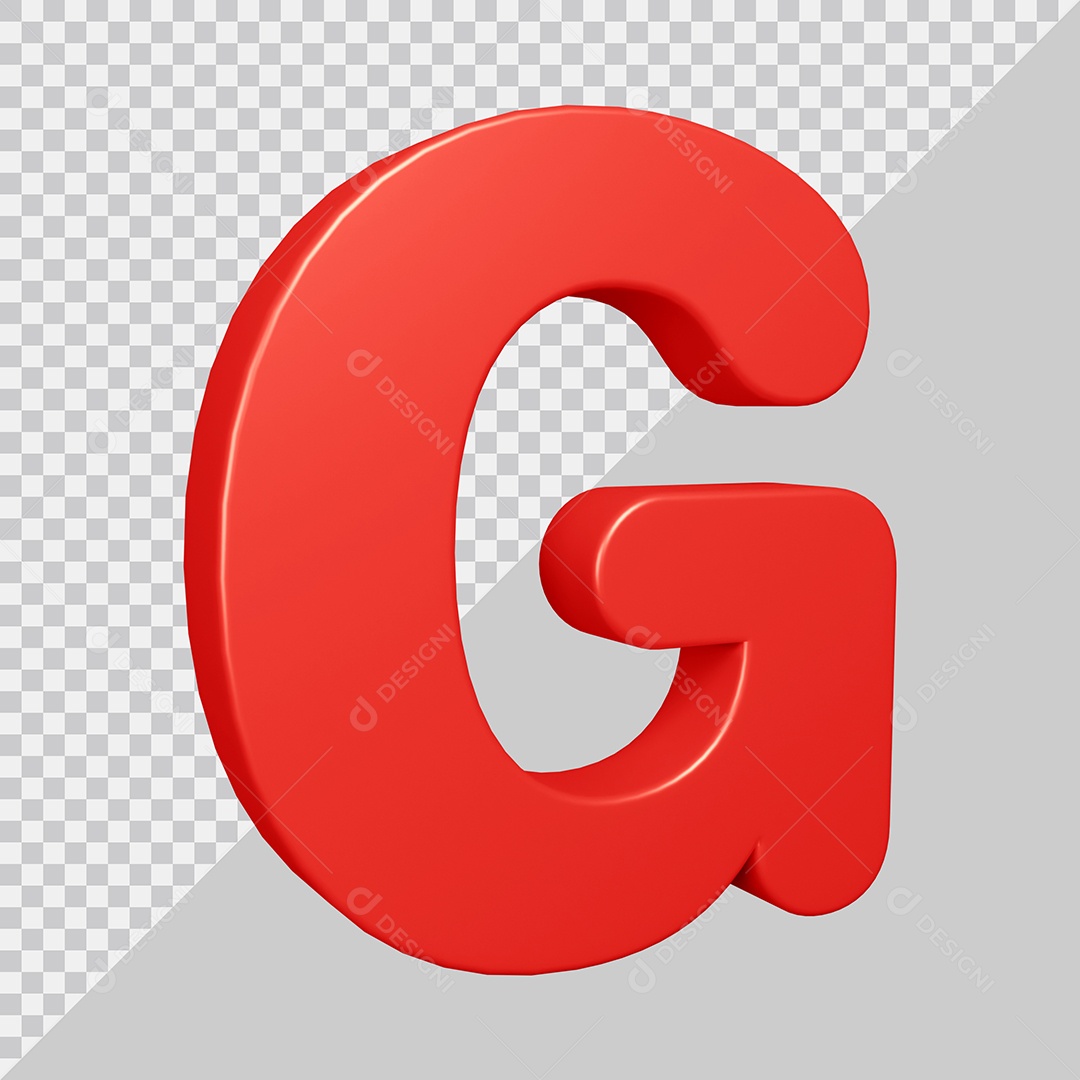 Elemento 3D Para Composição Letra G Vermelha PSD