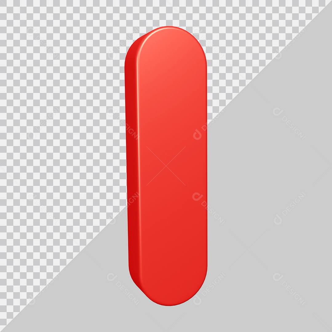 Elemento 3D Para Composição Letra I Vermelha PSD